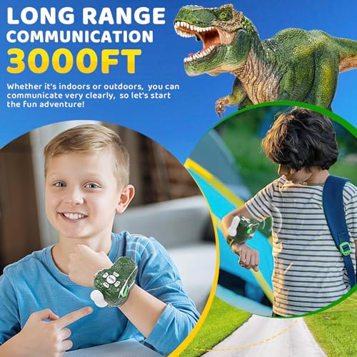 Image of Dinosaur Walkie Talkies for Kids 3 Pack, Wrist Walkie Talkie Watch Toys for Boys Girls Age 3-12, T-Rex Dino Toys Long Range Outdoor Camping Gear, Birthday Gifts Christmas Stocking Stuffers