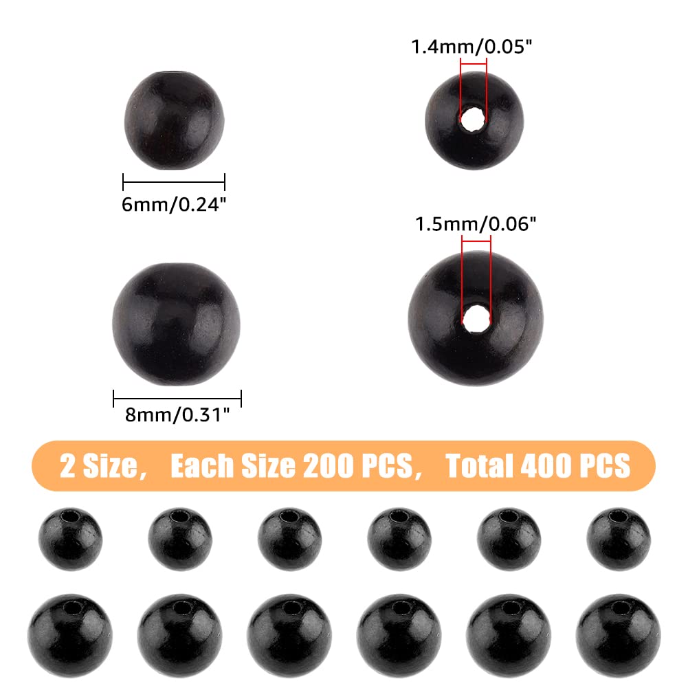 400 Perline Di Legno Di Sandalo 8 Mm - Perline Tonde Per Braccialetti E DIY - Foto 7