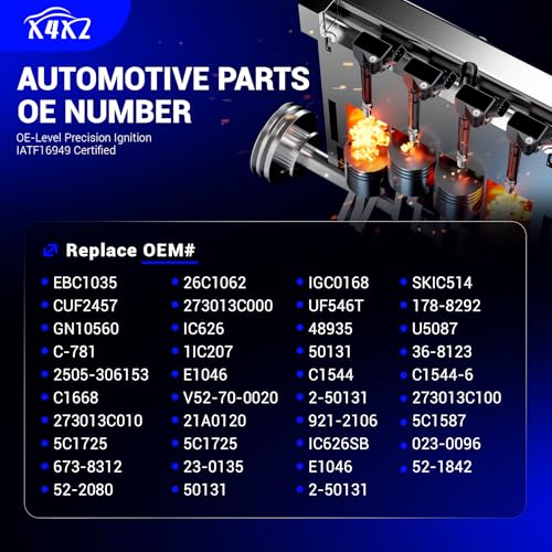 Image of UF546 Ignition Coil & 4503 Double Iridium Spark Plug For 10-19 Kia Sorento | Sedona K900 /Hyundai Santa Fe XL Azera Genesis Coupe V6 3.3L 3.5L 3.8L Replaces# 273013C000 GN10560