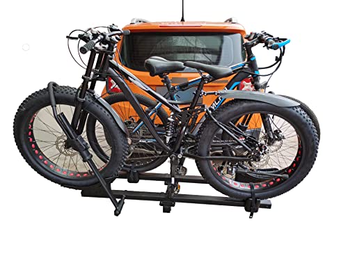 Image of MAXXHAUL 50606 Hitch Style 2-Bike Carrier Platform Style Rack for Standard, Fat Tire, Electric Bikes 2 inch Hitch Receiver - 66 lbs Weight Capacity Per Bike