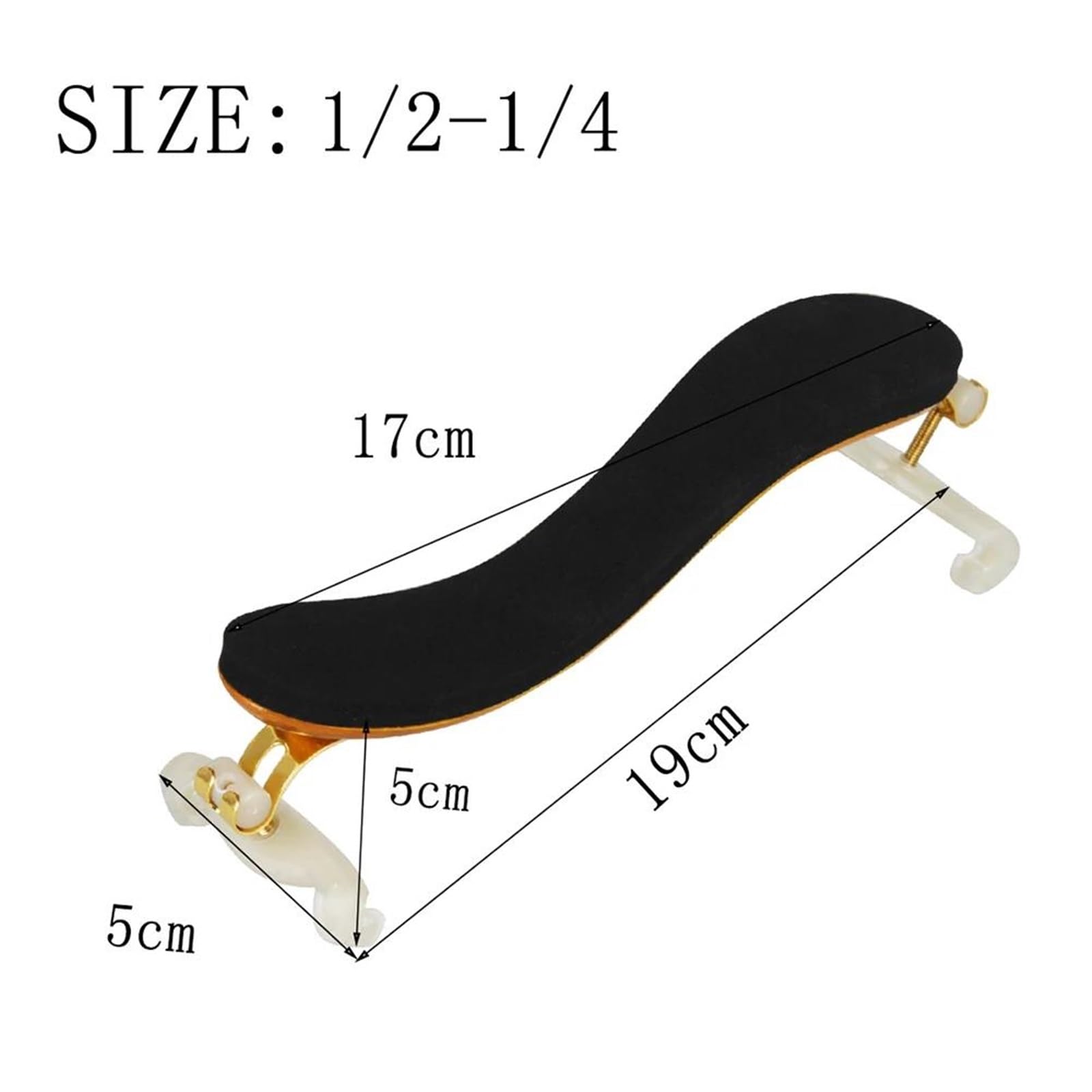 Reposapiés para violín Almohadilla de hombro ajustable para violín accesorios profesionales para instrumentos de cuerda 1/2 1/4 3/4 y 4/4 color negro(1-2 1-4)