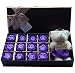 Rosesoap 2015 Hot Sales,12Pcs/Box Romantic Rose Soap Flower With Little Bear, Great For Valentine's Day Gifts/ Wedding Gift/birthday Gifts (purple2)