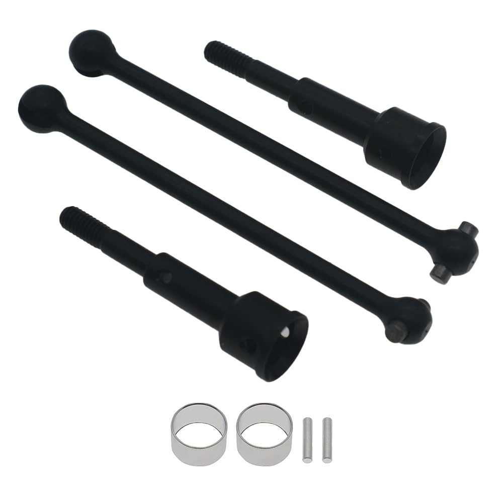 Malockos #45 steel dogbone drive shaft and axle cup full set for rc car 1-10 RedCat BlackoutSC XTE XBE BSD Racing upgraded parts - (Color: black)