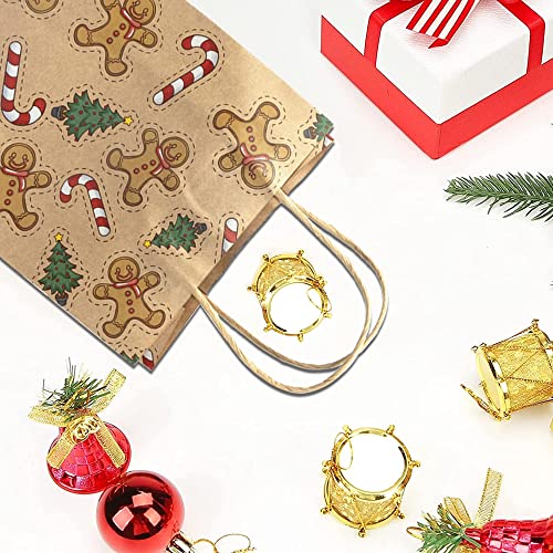 Uptotop Christmas Paper Gift Bags, 24 Pcs Large Christmas Treat Bags With Assorted Designs, Xmas Kraft Paper Bags For Holiday Cookie Candy Party Favor Supplies Decor #TOP4