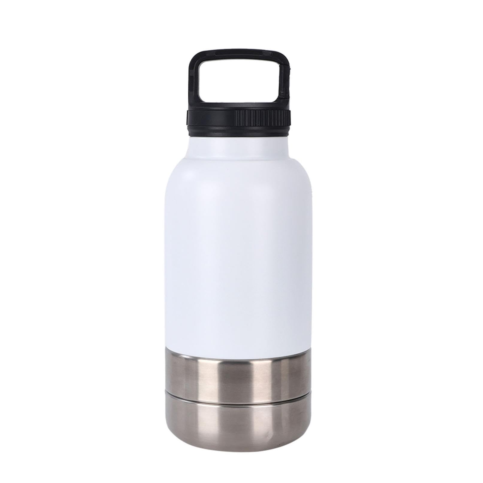 Dog Travel Water Bottle, 3In1 Portable Dog Water Bottle, Stainless Steel Insulated Puppy with Detachable Food Bowl & Water Bowl, 1L Multifunctional Dogs Travel Water Bowls for Outdoor (A, 1L)