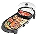 Wielofunkcyjny Grill Elektryczny Shabu Grillowany z niezależną kontrolą temperatury i hartowaną szklaną pokrywką,2200 W