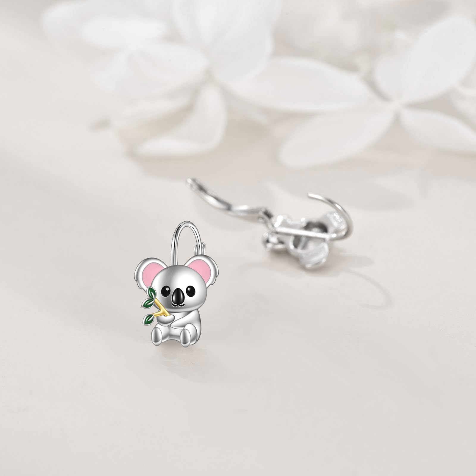 Tier Ohrringe Damen Mädchen Kinder 925 Sterling Silber Kaninchen/Koala/Panda Creolen Ohrringe Niedlich Tier Ohrringe Schmuck Geschenk
