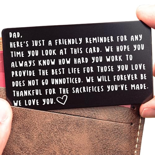 Wallet Card for Dad from Kids – Birthday, Valentine's, and Father's Day Gift from Son or Daughter, New Dad Keepsake, Best Dad Ever, Meaningful...