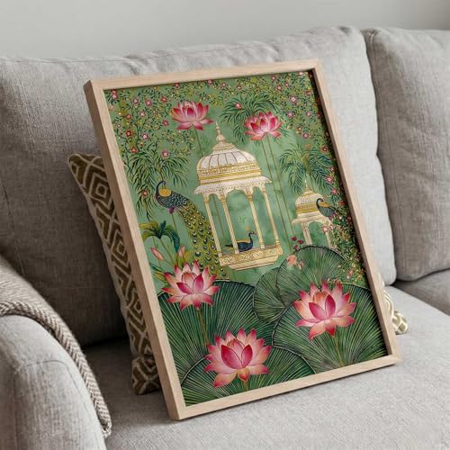 Image of kotart Madhubani Art Wall Painting Traditional Home Decoration With Frame For Living Room Bed Room Hotel Wall Decor Digital Reprint (14X20 inch)