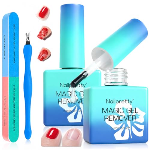 2 PièCes Dissolvant Vernis Semi Permanent, Professionnel Gel Nail Polish Remover, Kit De Retrait De Vernis à Ongles, Retrait Sans Effort, Avec Limes à Ongles