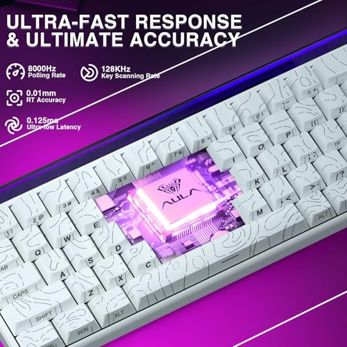 Image of AULA Hero 68 HE 60% Gaming Keyboard Wired, Hall Effect Magnetic Switch Keyboard with 8K Hz Polling Rate, Side Printed PBT Keycaps, RGB Backlit Light Box, Customizable Web Software for PC /Mac Gamers