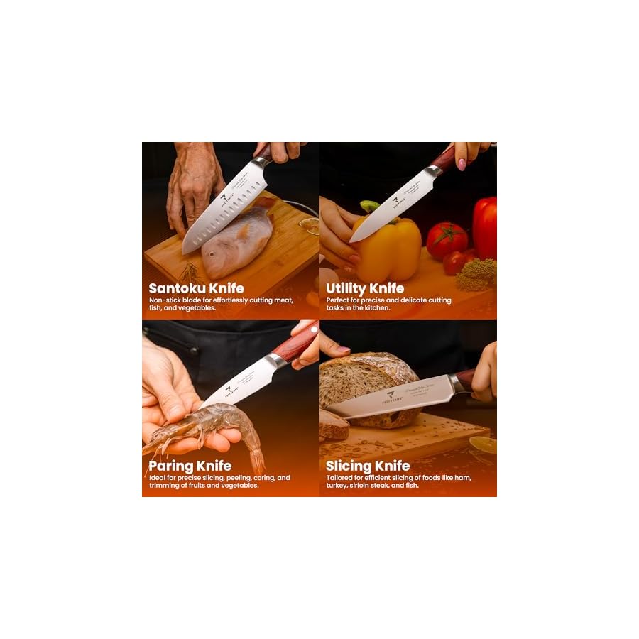 PrecisionEdge-5-Piece-Knife-Set-Ultra-Sharp-Japanese-Chef-Knife-Set-Professional-with-Ergonomic-Red-Pakkawood-Handles-Japanese-Kitchen-Knives-Sets-without-block-High-Carbon-Stainless-Steel PROFYKNIFE PrecisionEdge 5 Piece Knife Set Ultra Sharp Japanese Chef Knife Set Professional with Ergonomic Red Pakkawood Handles Japanese Kitchen Knives Sets without block High Carbon Stainless Steel