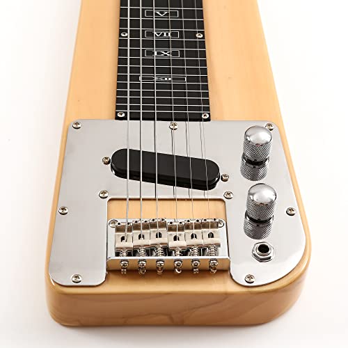 Batking Lap Steel Guitar 6 String Slotted Head Stock Electric Slide Guitars Natural Color #TOP3