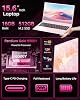 Laptop Rosa, 16GB RAM 512GB SSD con Pentium Gold 6500Y (hasta 3.4GHz), pantalla FHD IPS de 15.6 pulgadas, Type-C, USB3.2, BT5.2, WiFi5, ideal para negocios y estudiantes 4