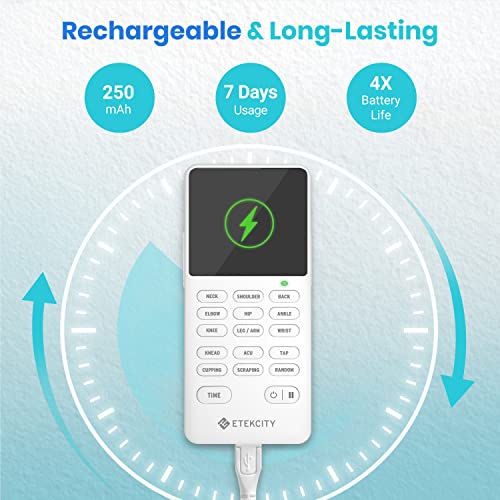 Etekcity TENS Unit Muscle Stimulator Machine FSA HSA eligible with 4 Channels 8 Electrode Pads,Pain Relief Therapy for Back, Period Cramp, Sciatica,Nerve,Rechargeable Electric Medical Physical Therapy