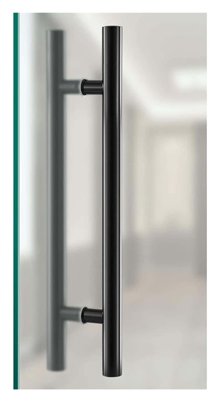 CWCQGH Push Pull Door Handle, Sliding Barn Door Handles, Front Door Handle,Heavy Duty Steel Push Pull Door Handle with Fittings for Shower Glass Sliding Door/Wooden Barn Door,Black-120cm/47inch