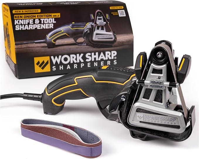 Work Sharp Ken Onion Edition Electric Kitchen Knife Sharpener UK MK.2 - Adjustable Knife Sharpening System with Blade Grinding Attachment