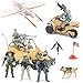 SYUUKH 10PCS US Army Men Action Figures with SWAT Team, K9 Dog, ATV, Drone, Motorcycle & 14 Weapons - Military Action Figures, Army Toys, Toy Soldiers Playset for Kids