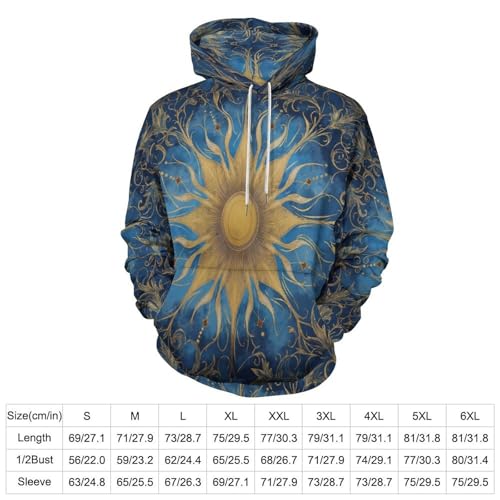 Sweat à capuche homme imprimé vortex fantastique bleu chic - 4