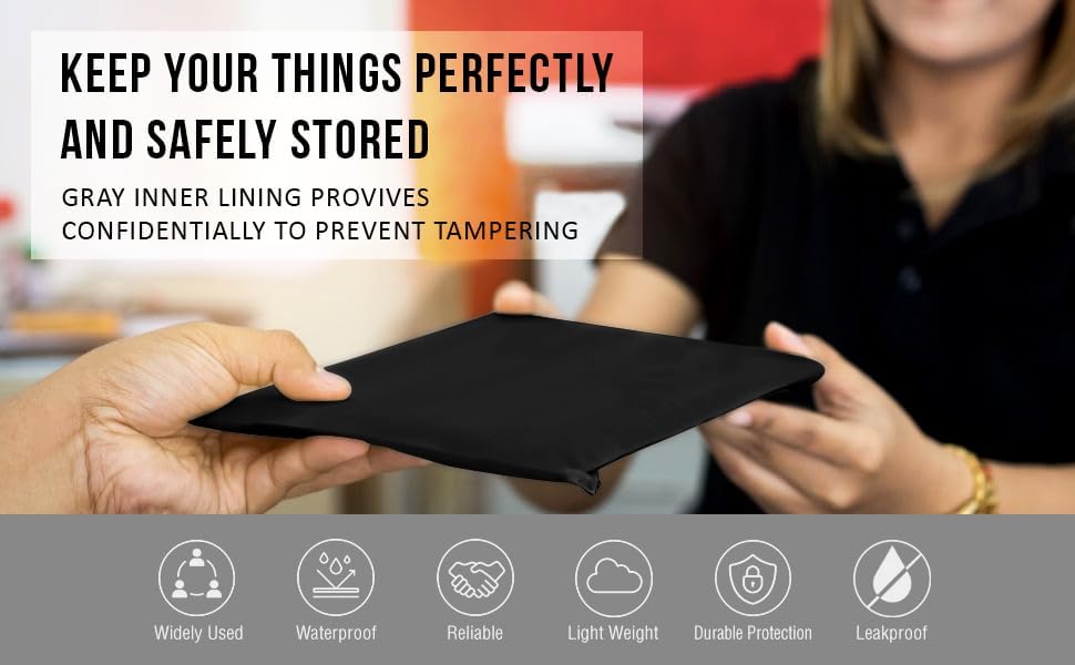 Miniatura 8 de iMBAPrice Paquete de 200 sobres de polietileno negros de 7.5 x 10.5 pulgadas, bolsas de sobres de polietileno color #2, autoadhesivas, impermeables