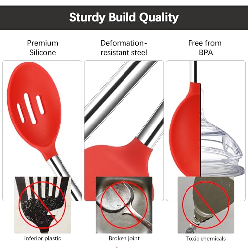 Cuillère en silicone résistant à la chaleur pour poêles et plats - 4