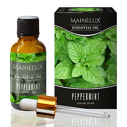 MAINELUX Menta Aceites Esenciales para Humidificador Difusor 1 x 30 ml,100% Puro Aceites Esenciales Naturales Aceite Perfumado, Aromaterapia.