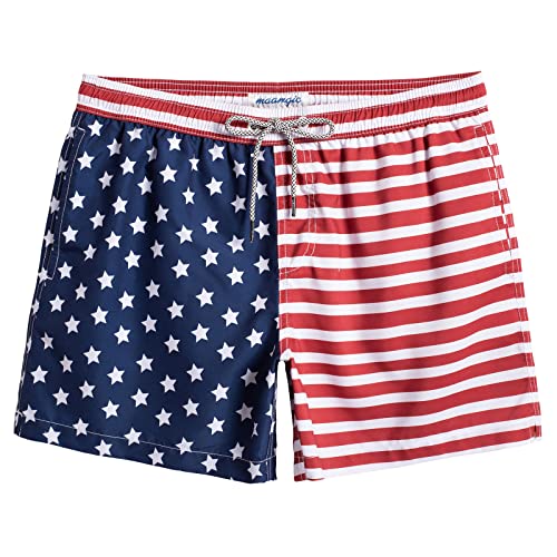 Image of maamgic Mens Swim Trunks 5 Inch with Mesh Lining, Quick Dry Mens Bathing Suit, Swim Shorts for Swimming and Beach