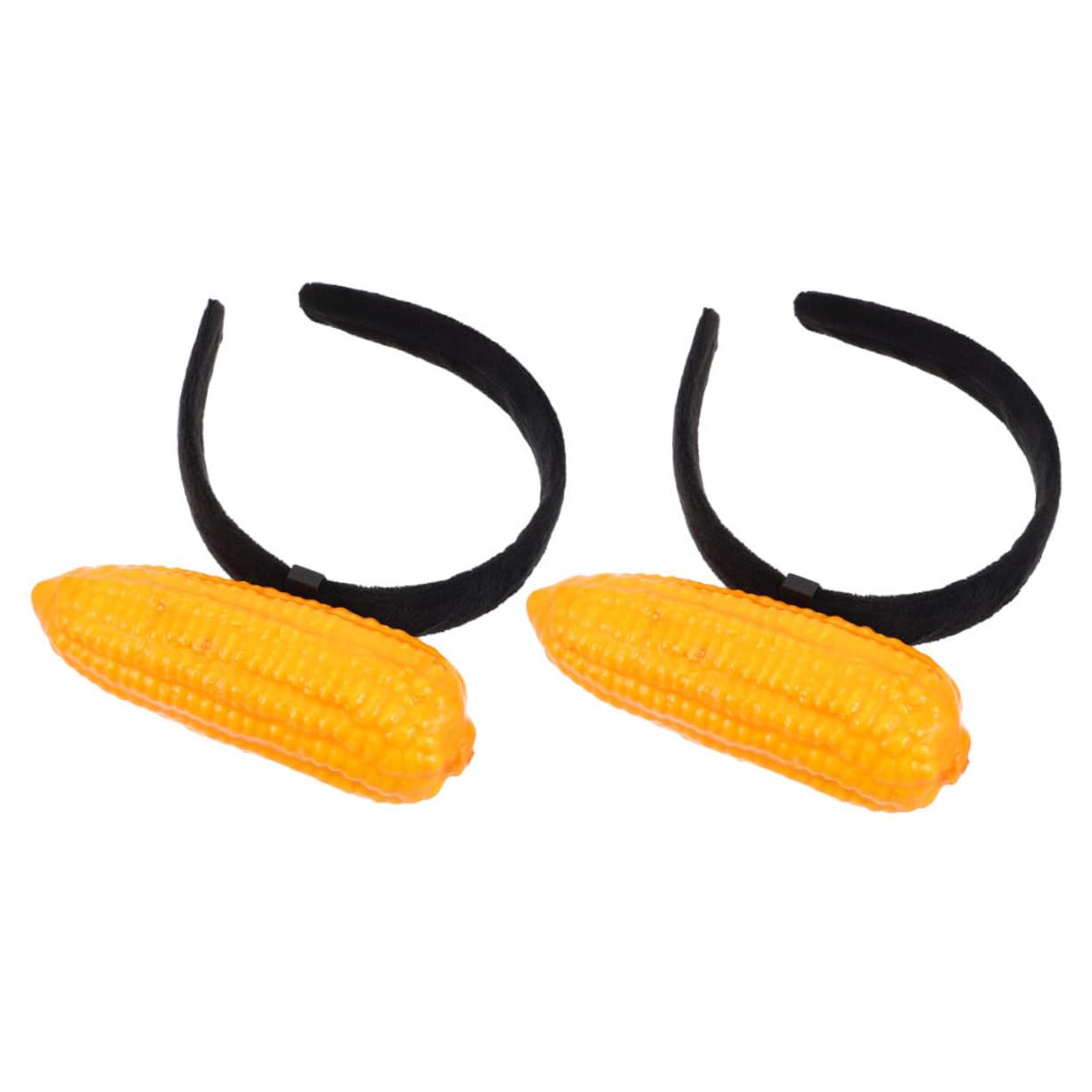 HAKIDZEL 2pcs Plush Corn Headband Novelty Hair Accessories for Parties Dress up and Makeup Spa Realistic Vegetable Hair Hoops for Fun Celebrations