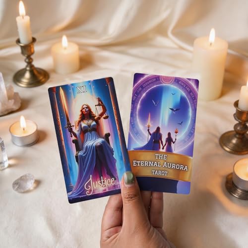 MUTIYZGJ Eternal Aurora Tarot Deck,Oracle Tarot Cards with Guide Book-Unique Tarot Card Deck for Beginners(with Free Lined Velvet Bag)