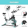 Afully Indoor Exercise Bikes Stationary Fitness Bike Upright Cycling Bikes Belt Drive Home Bicycles with Adjustable Resistance, LCD Monitor&Phone Holder Quiet for Home Cardio Workout