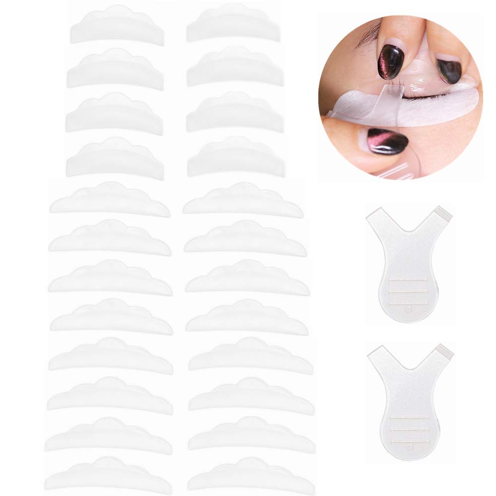 Kiwochy Eyelash Silicone Pad 24 Piece Y Shape Eyelash Brush 2 Piece Reusable Eyelash Lift Pads Eyelashes Perm Curlers Pads Grafting Eyelash Lash Lift Makeup Beauty Tool Size S/M/L 26 PCS Totally