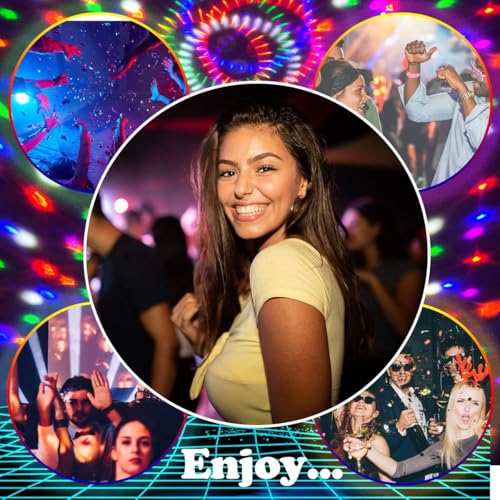 Image of memzuoix 2025 Upgrade Disco Ball Party Lights Dj Strobe Light with 6 Colors, Sound Activated Big-Size Magic Stage Party Light with Remote Control, Halloween Decorations Bar Home Club (7'' Big Size)