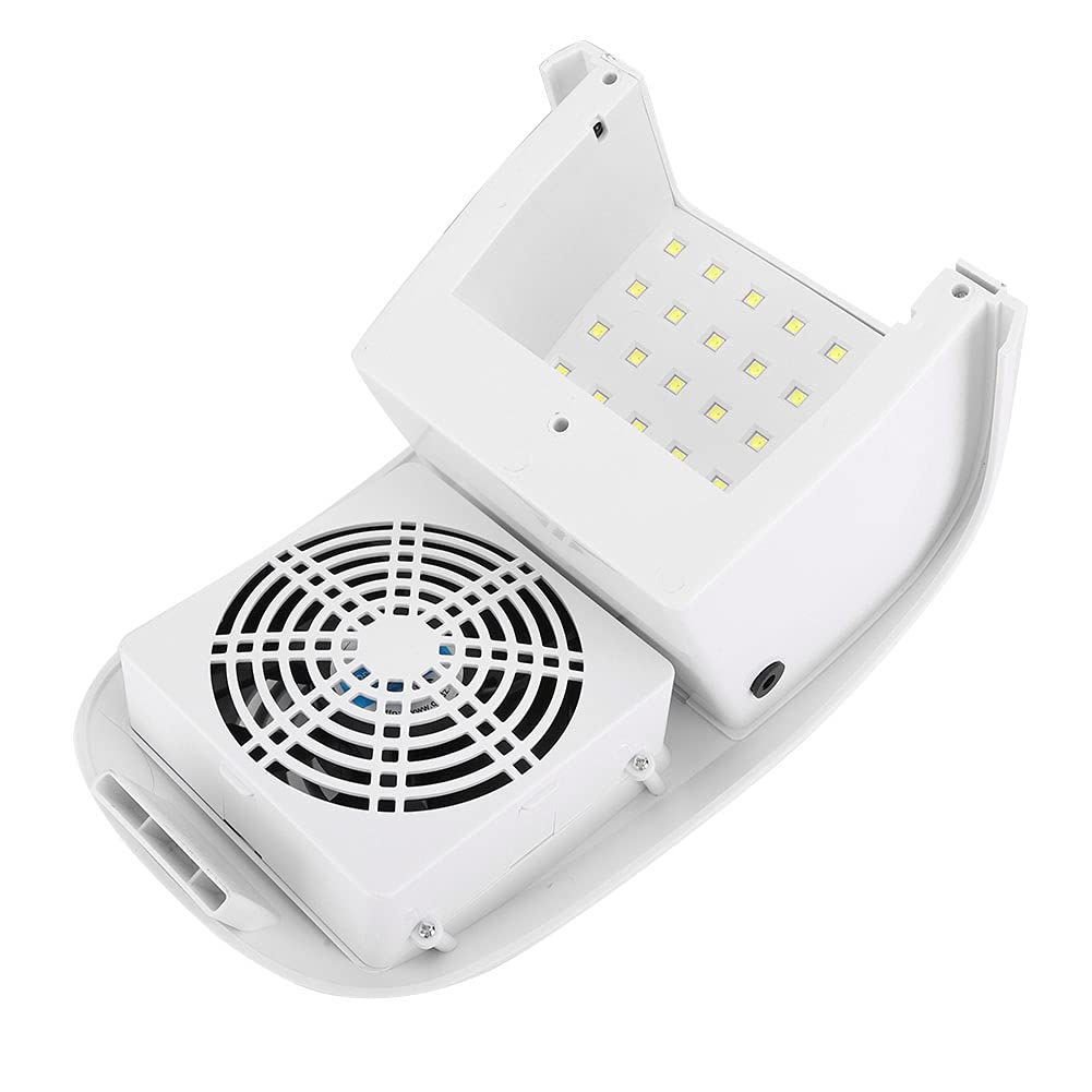 Aspirador profesional de uñas de 80 W con succión potente, colector de polvo integrado y lámpara LED de curado (24 luces), ideal para salones y uso doméstico, compatible con enchufe europeo