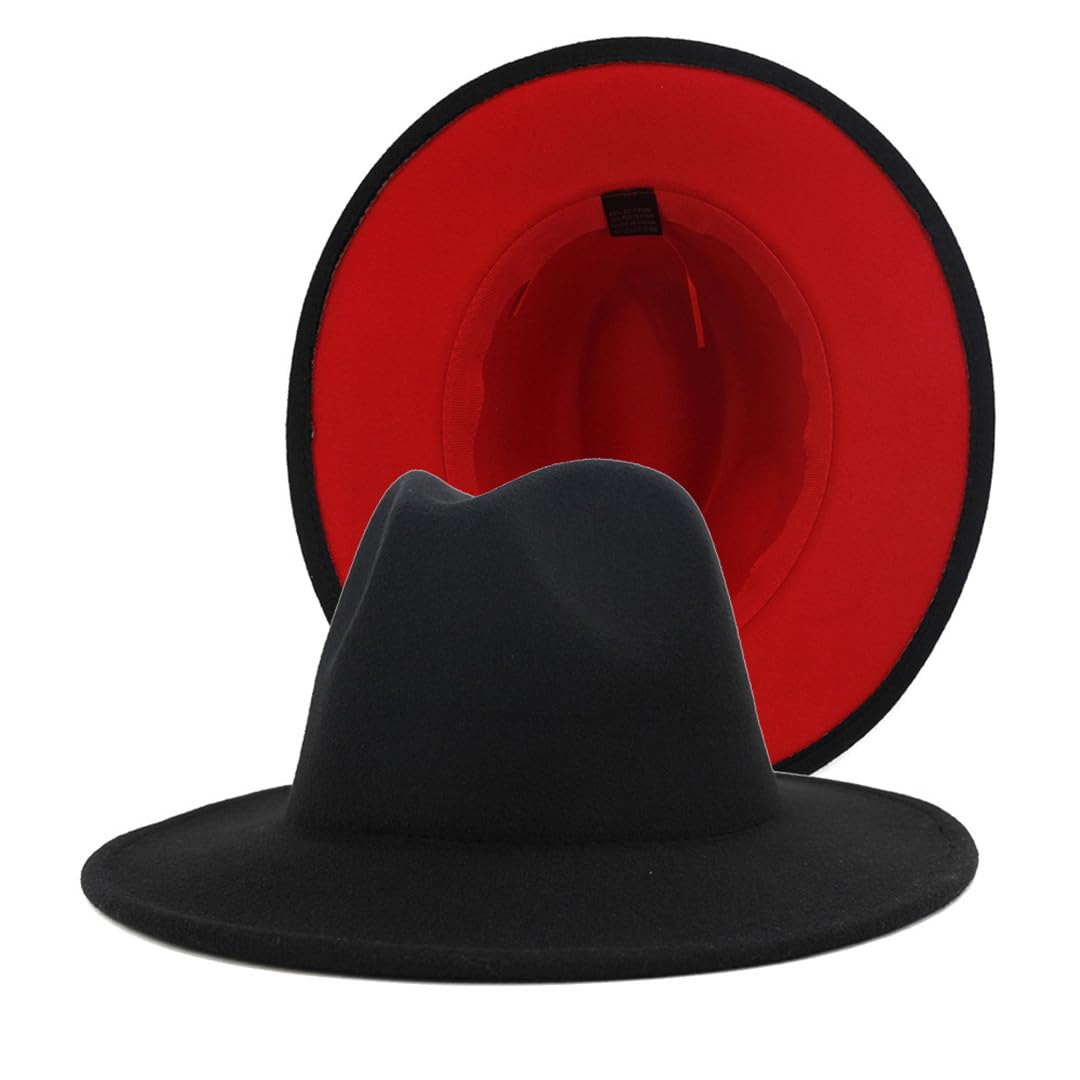 Wvapzxx Autunno Inverno British Jazz Fedora Cappelli Uomo Donna Patchwork Panama Feltro Cappello A Tesa Larga Cappello Da Sole All'aperto