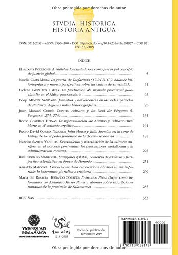 Stvdia Historica: Historia Antigua: Vol. 37 (2019)