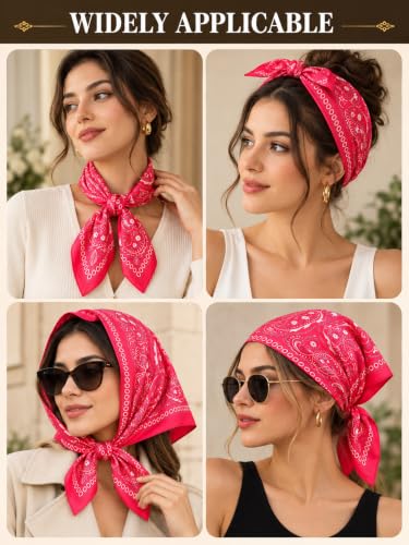 Image of Ravaiyaa - Attitude is everything Women Printed Silk Bandana 21 x 21 Inch Square Headband & Hair Wrap, Soft & Versatile | Fashion Neck Wrap