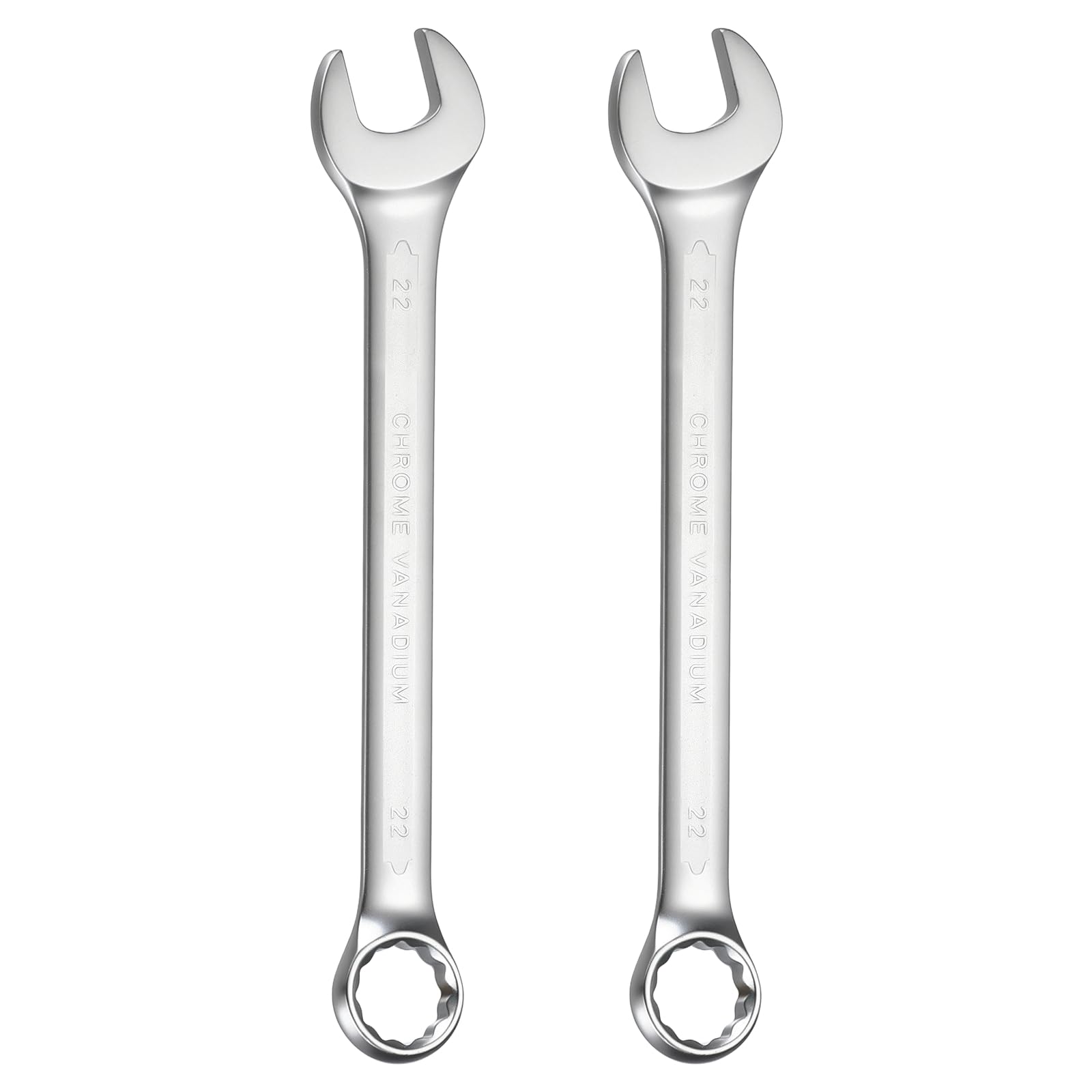 sourcing map 2Pcs Metric Combination Wrench 22mm Open End & 15-Degree Offset 12-Point Box End Chrome Vanadium Steel Industrial Grade Double Ended Wrenches Spanners Tools