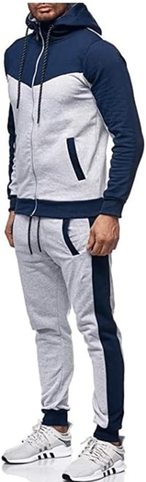 Marine Royal Track Suits for Men Set Full Zip Sweatsuit Outdoor Jogging Men Tracksuits - Image 2