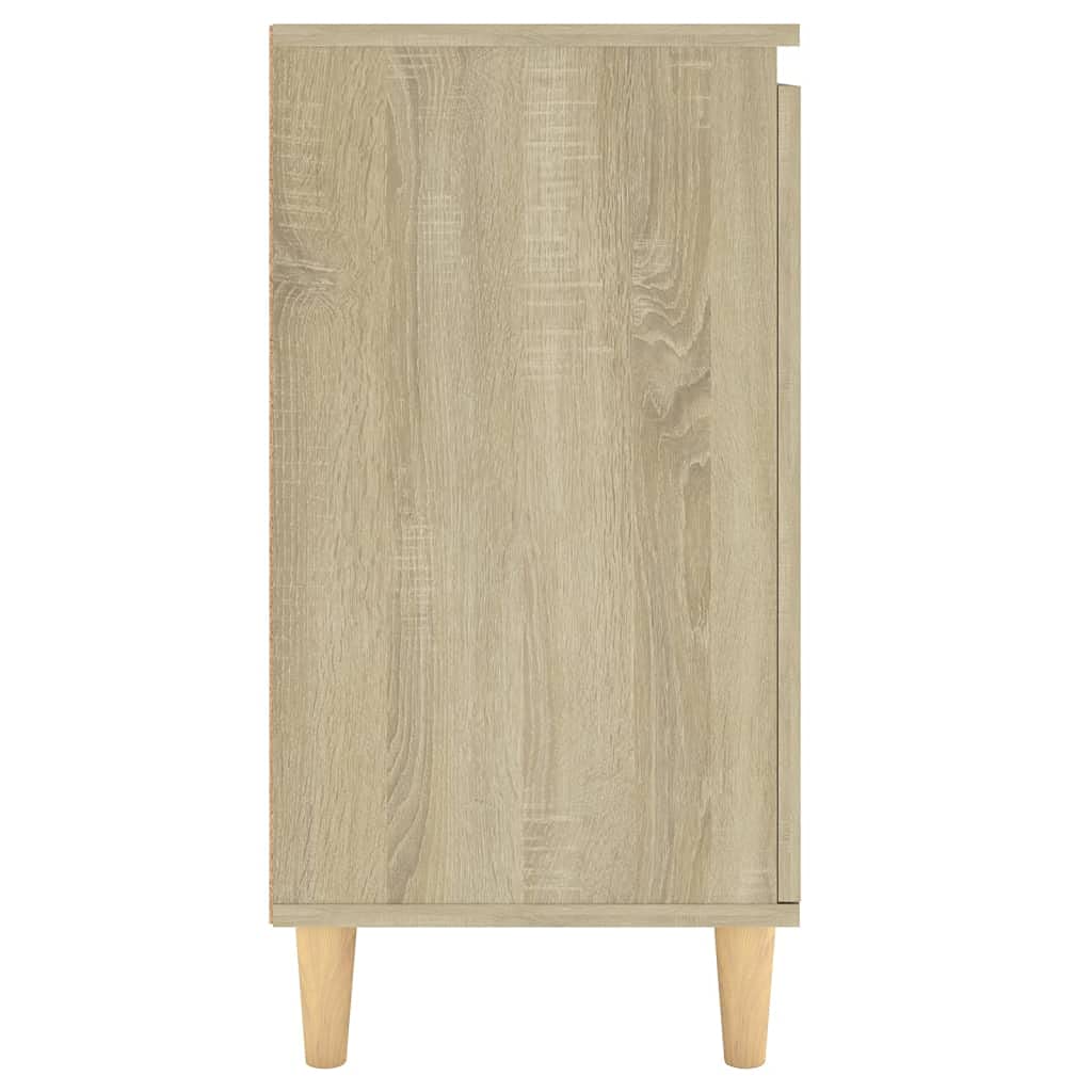 vidaXL Buffet avec Pieds en Bois Armoire Latérale Meuble de Rangement Armoire de Rangement Maison Intérieur Chêne Sonoma 60x35x70 cm Aggloméré