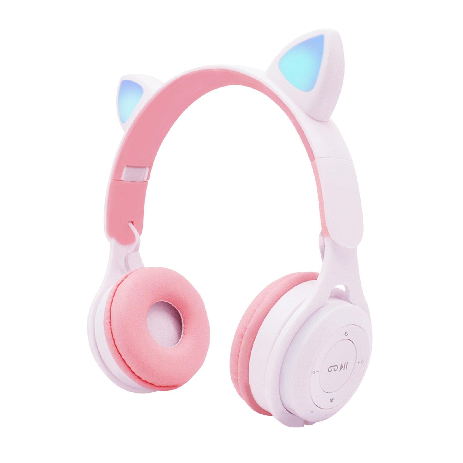 CALANDIS™ Cat Ear LED Light Up Wireless Foldable Headphones Over Ear with Mic White | Headphones | Portable Audio & Headphones-image-29