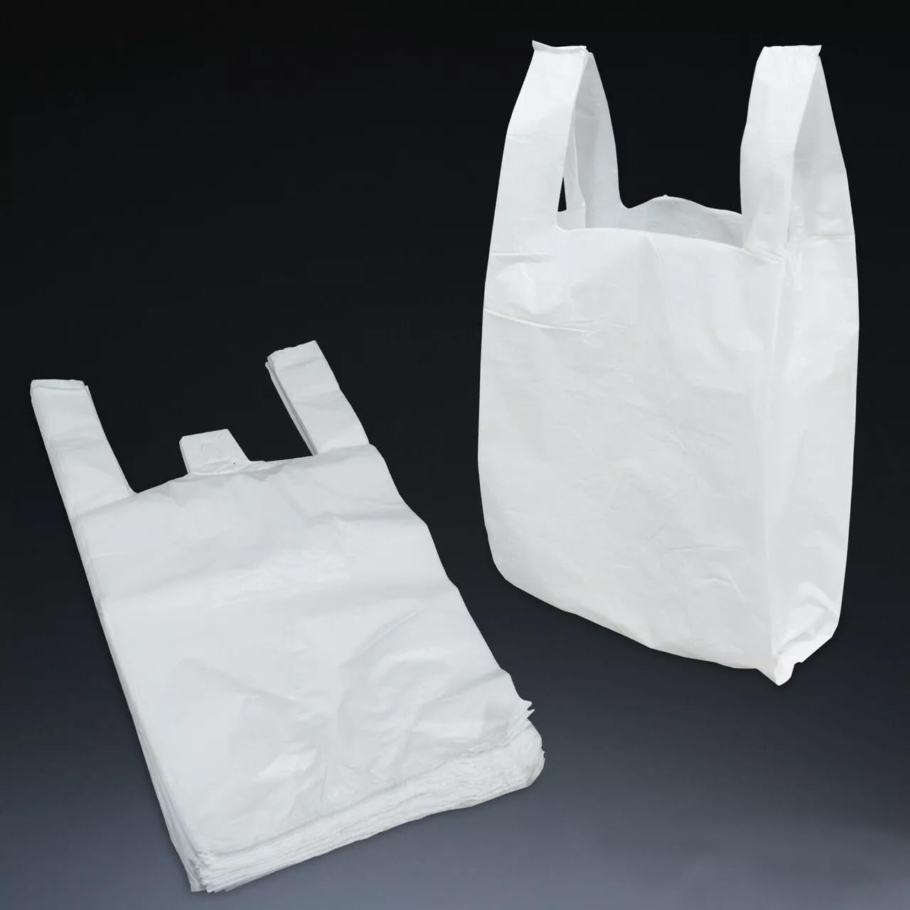 King Baj White Plastic Vest Carrier Bottle Bags 8" X 13" X 18" Eco Friendly Recyclable Multi-Use, Cost Effective, Bulk Quantity, Moisture Resistant.(2000)