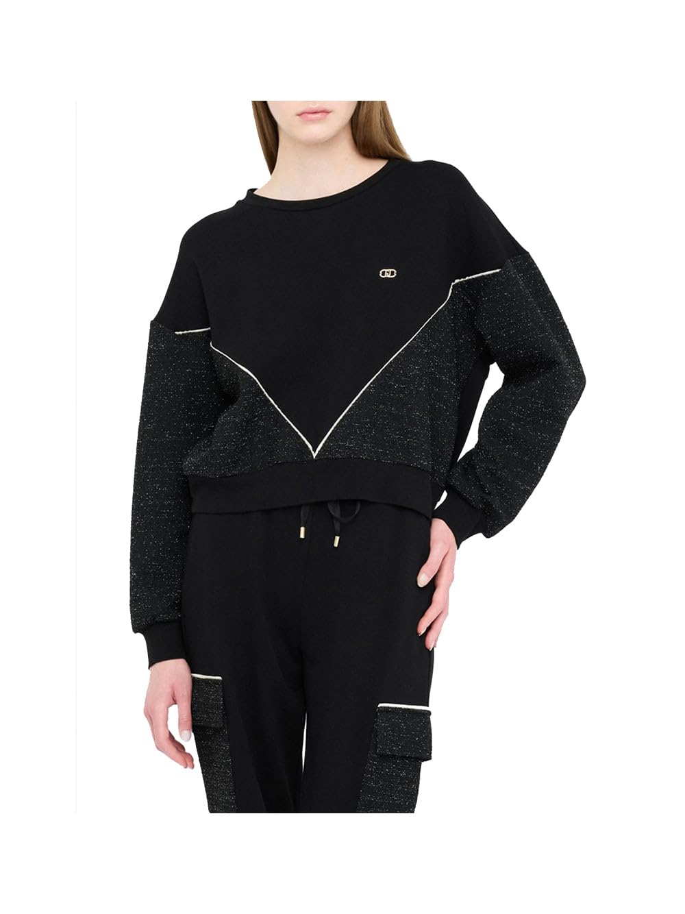 Liu Jo Felpa Donna Nero ECS Felpa Chiusa - M
