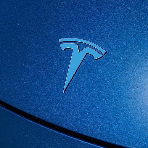 Image of IPG Compatible with Model Y Decal Sticker (8 Logo Set) Overlay Stickers Do it Yourself Stickers Set Personalize Your Tesla (Light Blue)