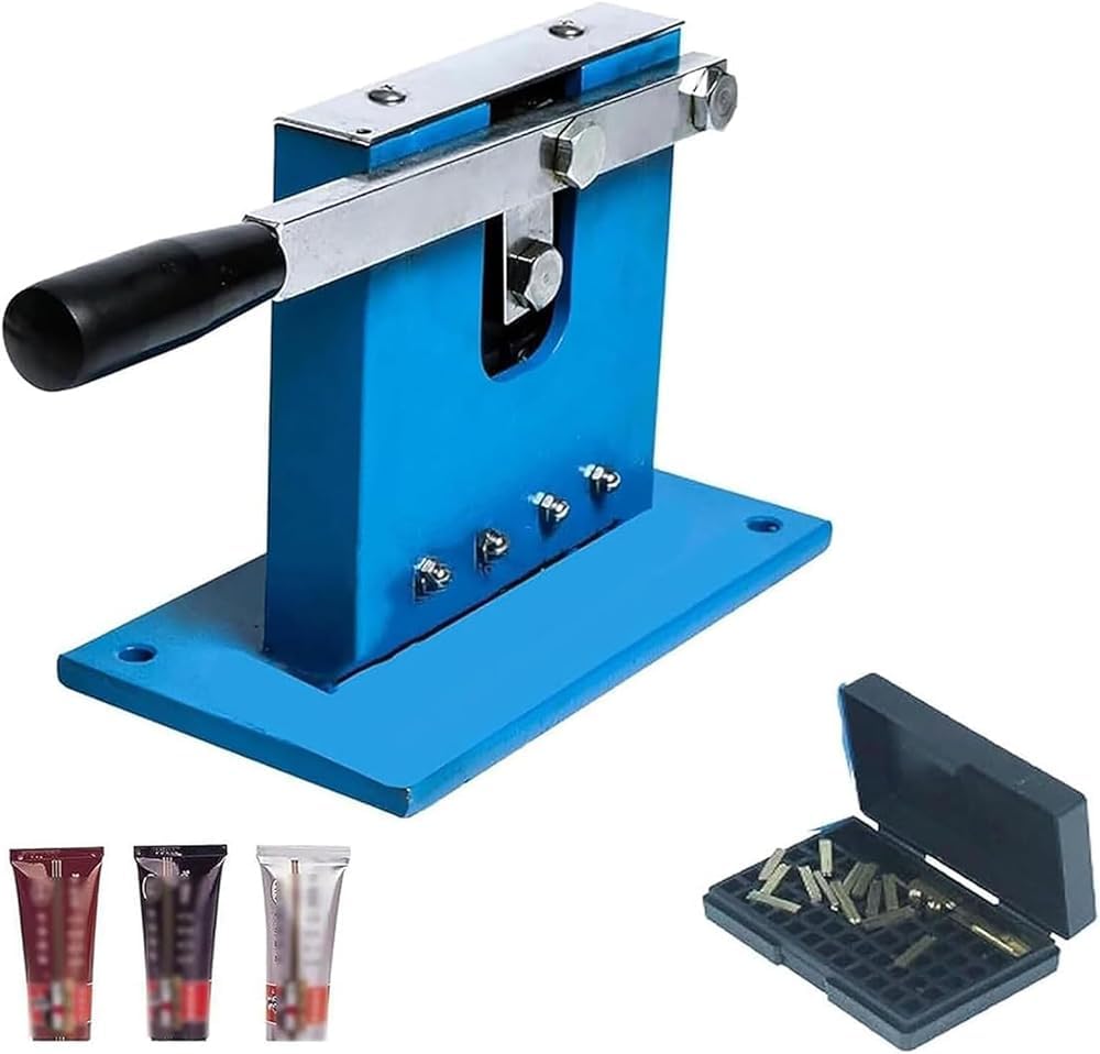 IUokLU Manual Aluminum Tube Sealer Crimper Pipe Sealing Machine, Crimping Sealing Machine With Codeprinter, 60Mm Manual Crimper Ointment Tube Sealer