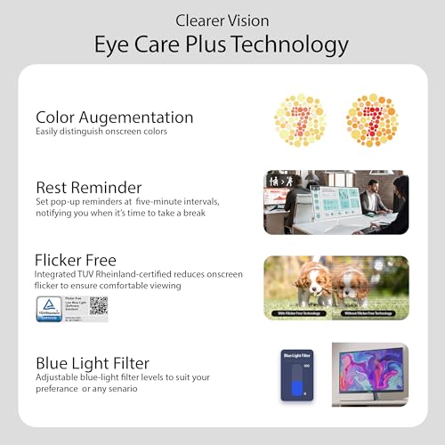 Image of ASUS 24 inch (23.8 inch viewable) 1080P Eye Care Monitor (VU249HFI-W) - Full HD, IPS, 100Hz, SmoothMotion, Adaptive Sync, Nano-ion, Eye Care Plus, VESA Wall Mountable, 3 yr Warranty