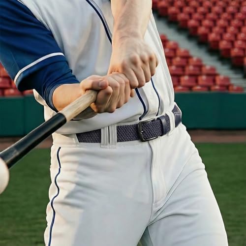 Image of SUOSDEY Men Stretch Braided Belt, Elastic Belt for Jeans Pants Casual Golf Belt 1 3 /8 inch