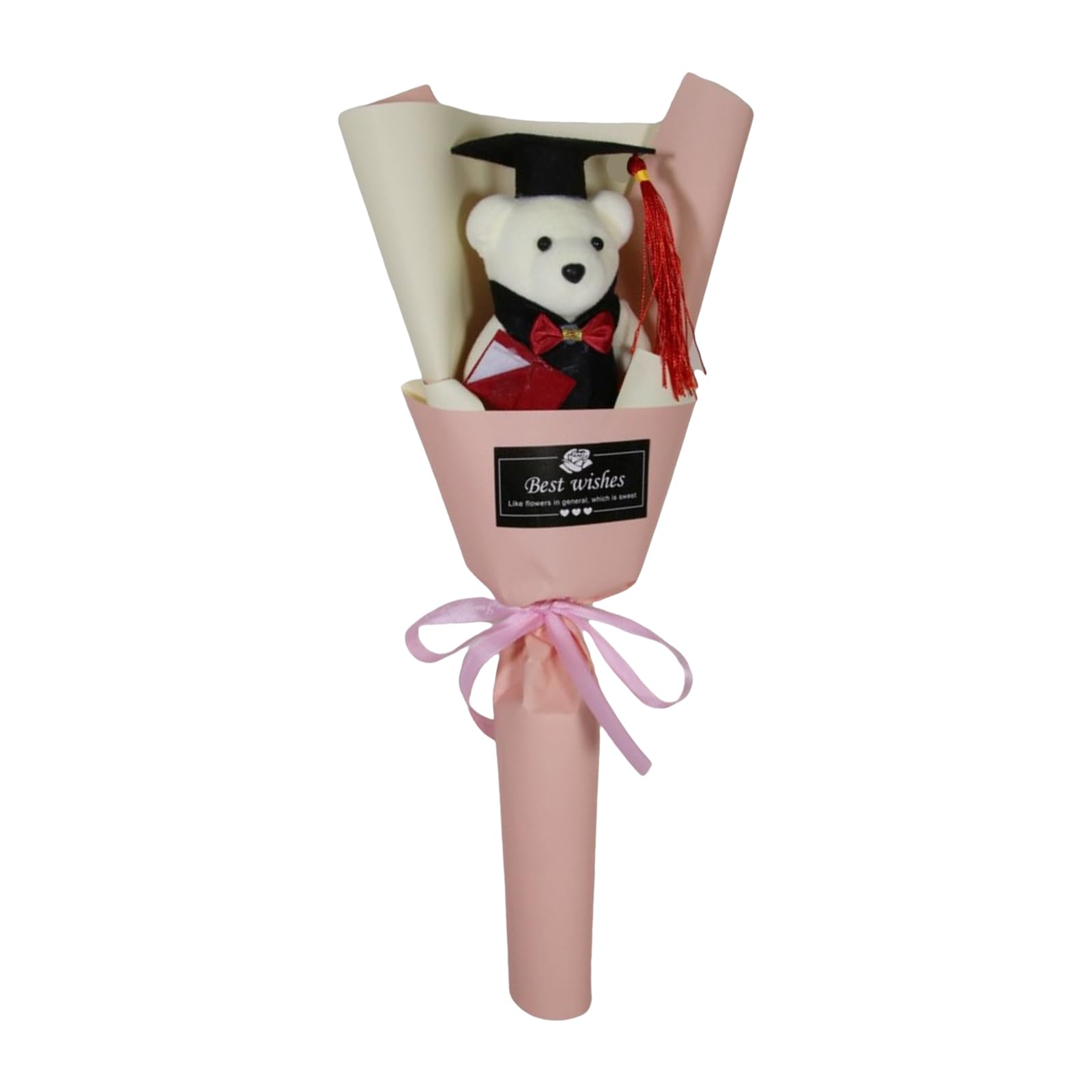 Hsyzygian Artificial Bouquets Bear Bouquets for Graduates Graduation with Toy Doctor Bear for Graduation Ceremonies Doctor