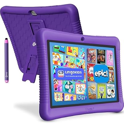 Contixo 10-Inch Kids Tablet - Ages 3-12, 14+ Games and Educational Apps, 32GB Storage, Android, Parental Controls, Silicone Case w/Kickstand, STEM Learning Tablet for Older Kids - Purple