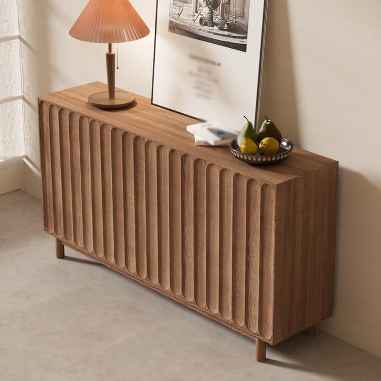 Sideboard Cabinet Sideboard Solid Wood Living Room Storage Cabinet Home Entrance Wall Retro Porch Cabinet Sideboard Cabinet with Drawers(140cm)