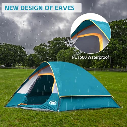 Image of Camping Tent 2-4 Person, Waterproof Windproof Tent with Rainfly Easy Set up-Portable Dome Tents for Camping
